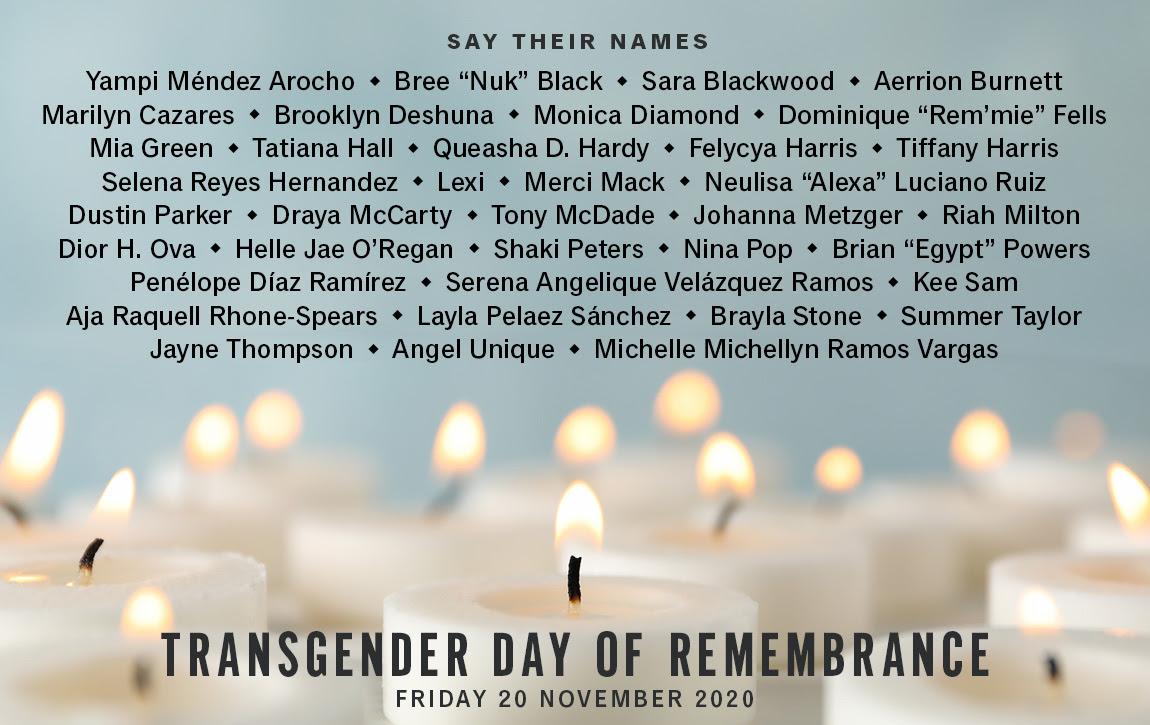 Honoring Transgender Day of Remembrance TPAN